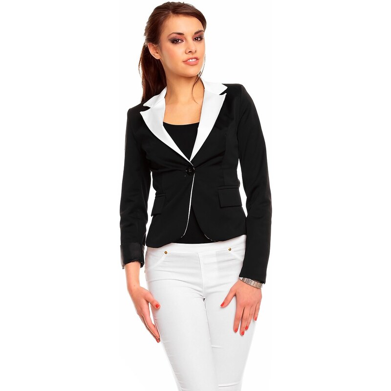 Redial Elegantní dámské černo-bílé sako (XL)