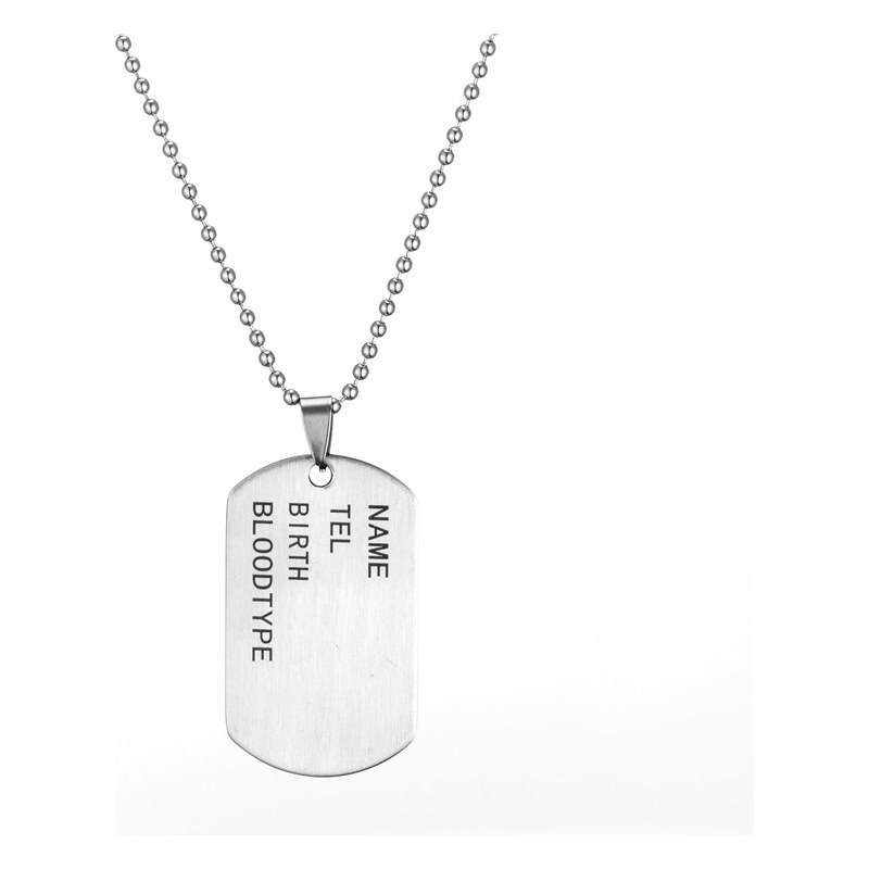 Impress Jewelry Náhrdelník z chirurgické oceli Army Tag 115023547