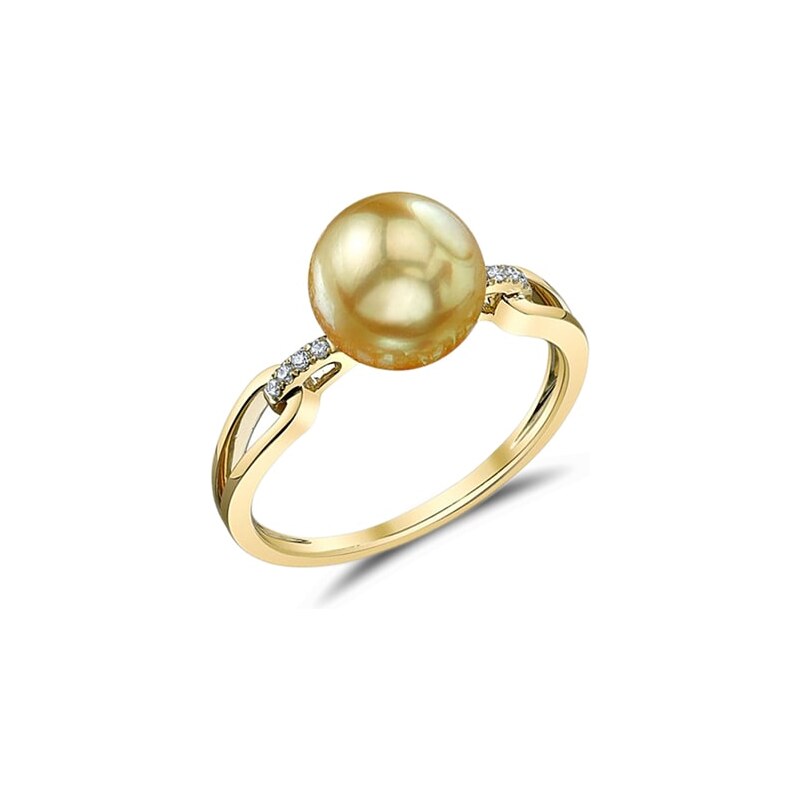 Zlatý prsten se zlatou perlou jižního Pacifiku KLENOTA je2692