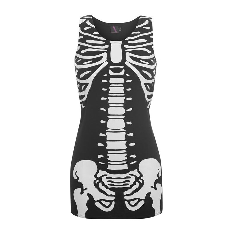 Banned Skeleton Dress Ladies Black 10 (S)