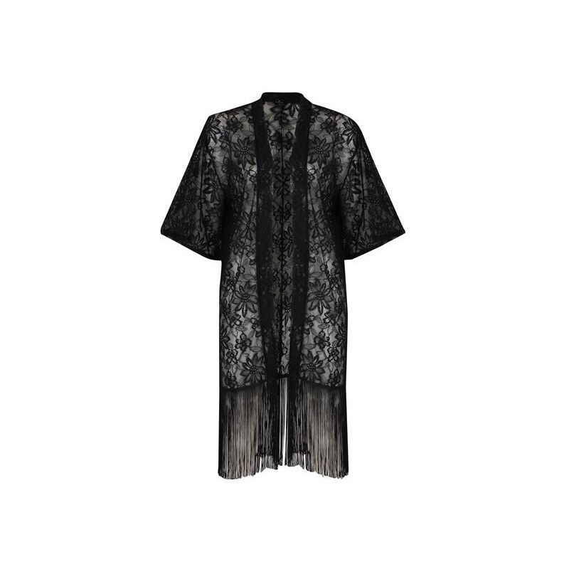 Rock and Rags Lace Kimono Black 8 (XS)