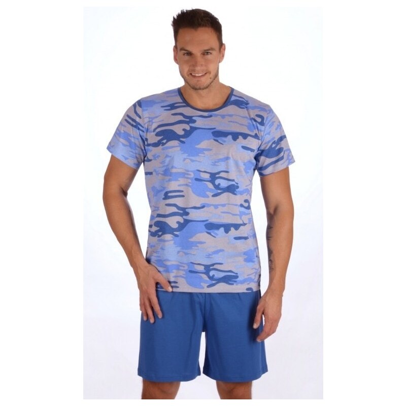 Gazzaz Pánské pyžamo šortky Army - modrá