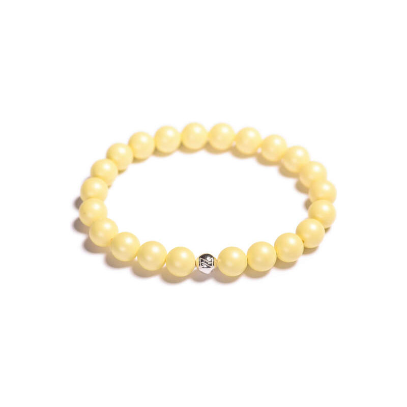 Lavaliere Dámský perlový náramek - žluté perly z krystalu Swarovski