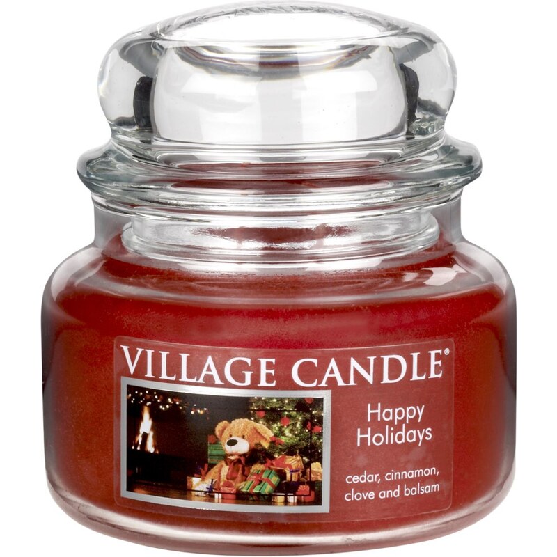 Village Candle Svíčka ve skle Happy holidays - malá