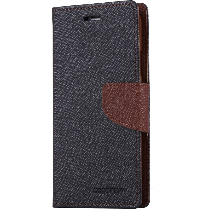 Pouzdro / kryt pro iPhone XS / X - Mercury, Fancy Diary BLACK/BROWN