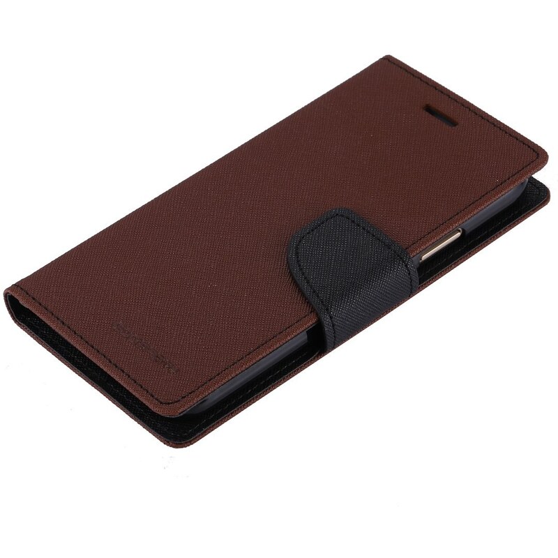 Pouzdro / kryt pro iPhone XS / X - Mercury, Fancy Diary BROWN/BLACK