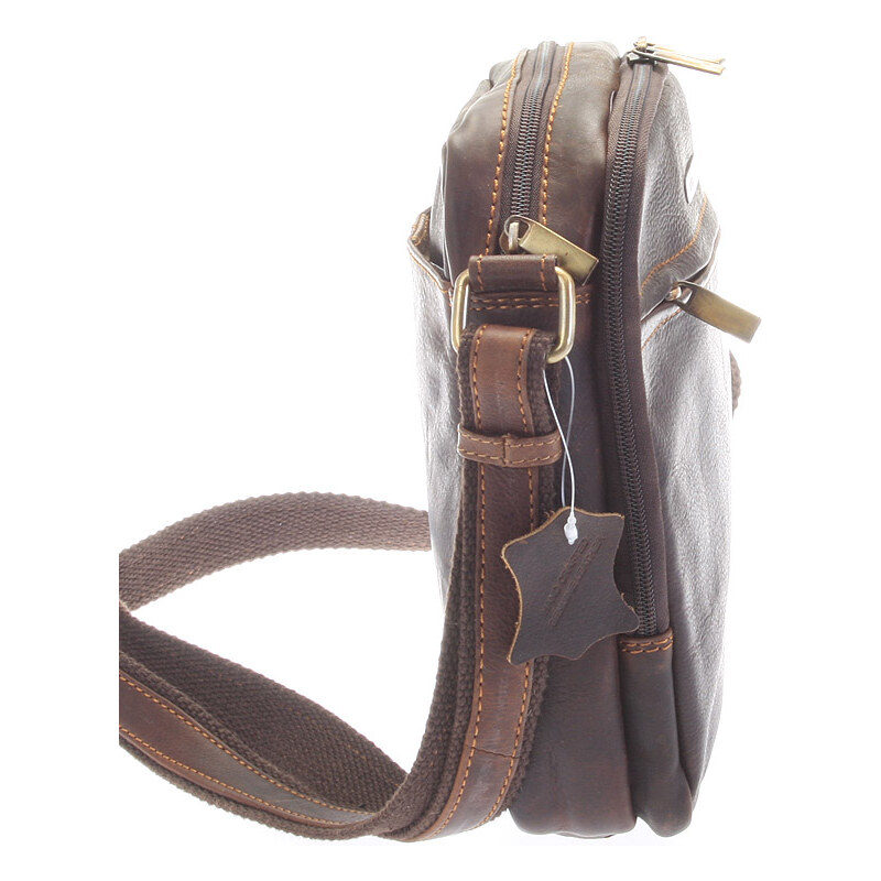 SendiDesign Hnědá pánská stylová kožená taška - Sendi Design Heracles hnědá