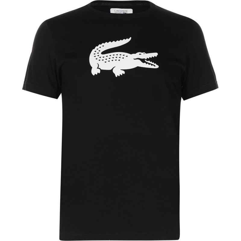Lacoste Large Croc Logo T Shirt Black 430547