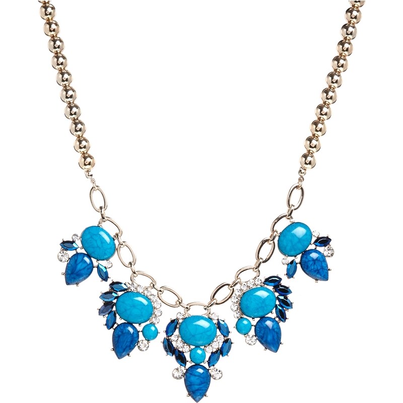 Lipsy Marbled Collar Necklace - Blue