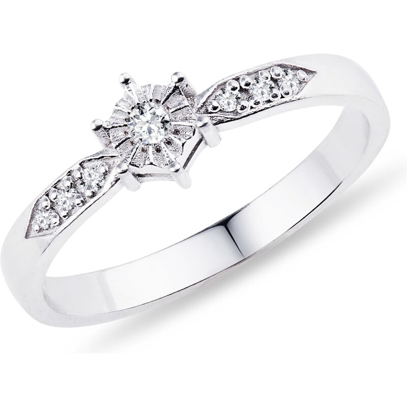 Zásnubní stříbrný prsten s diamanty KLENOTA k0427019