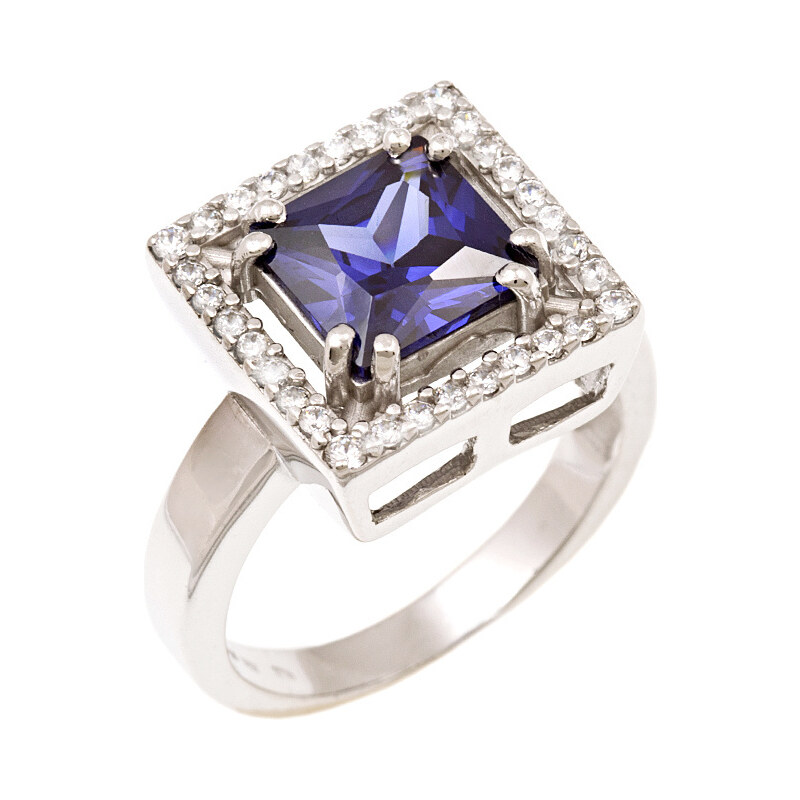A-diamond.eu jewels Dámský prsten s nebesky modrým čtvercem 284