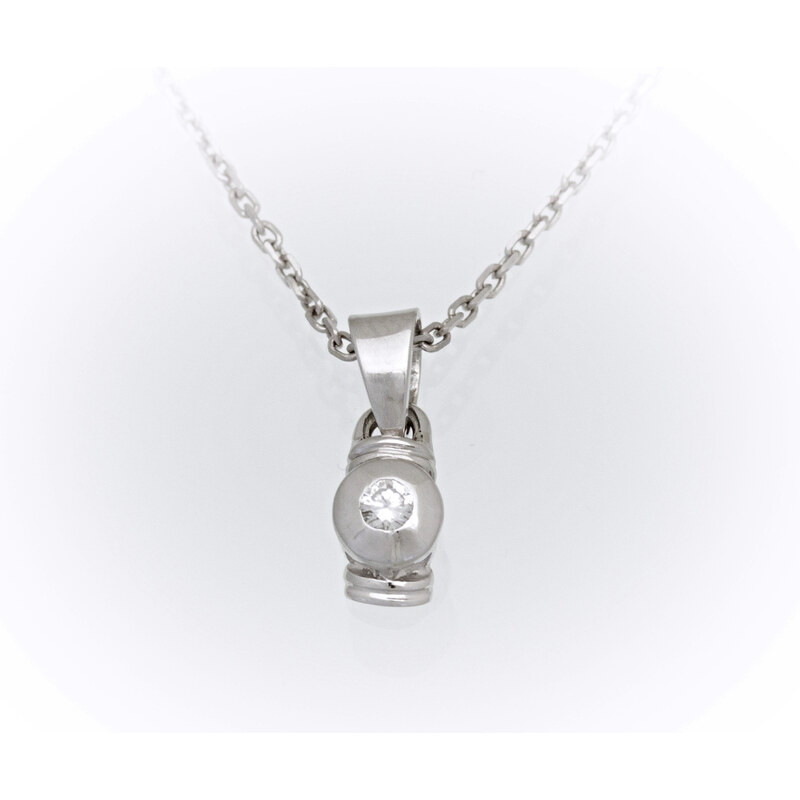 A-diamond.eu jewels Náhrdelník z bílého zlata s přírodním diamantem 413