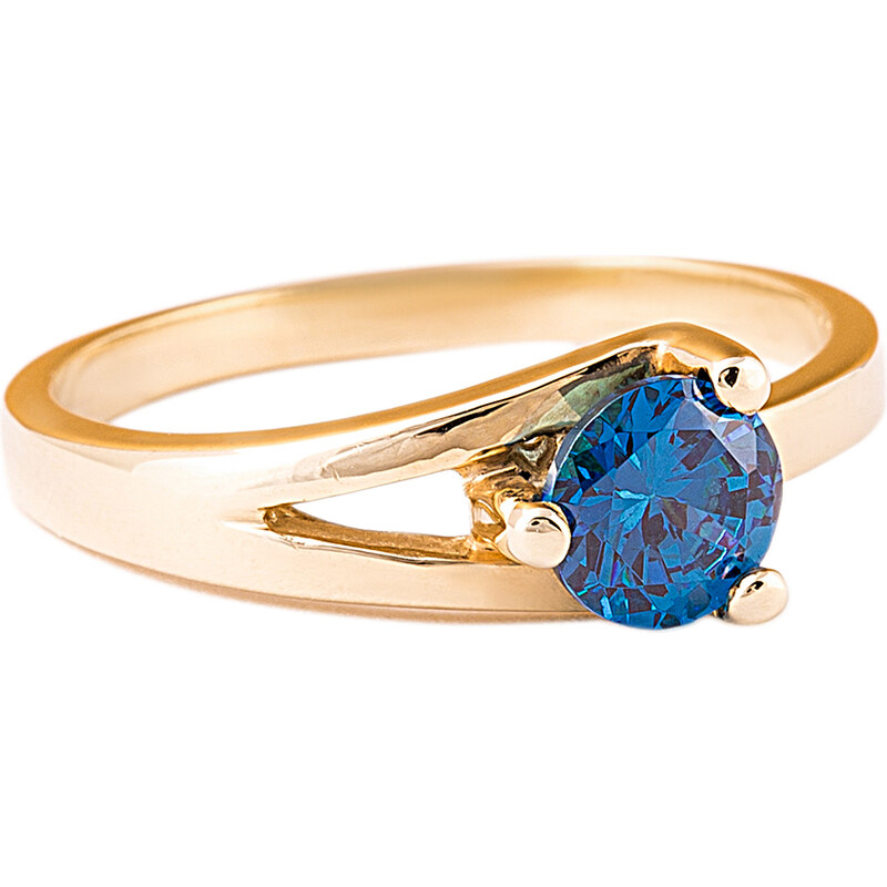 A-diamond.eu jewels Zlatý prstýnek s modrým kamínkem 470