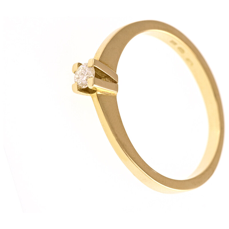 A-diamond.eu jewels Zlatý prstýnek zásnubní s přírodním diamantem 533