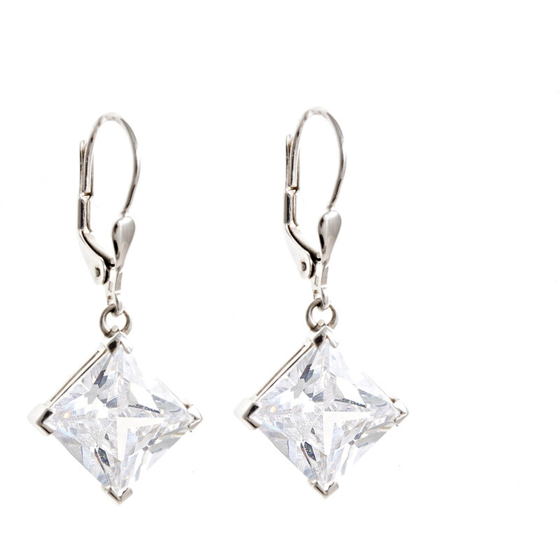 A-diamond.eu jewels Náušnice stříbrné duhové čtverce 992