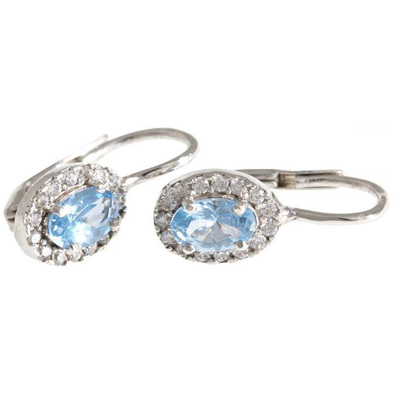 A-diamond.eu jewels Náušnice stříbrné světle modré 1211