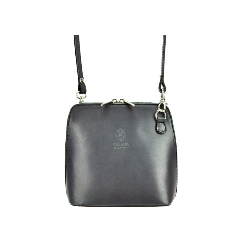 Barberinis Kožená crossbody kabelka Vera Pelle 1702 tmavě šedá