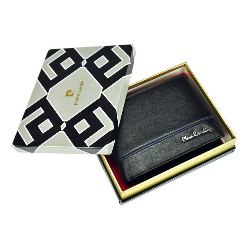 Pánská kožená peněženka Pierre Cardin SAHARA TILAK15 8805 černá / červená
