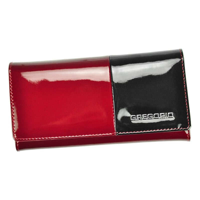 Gregorio Kožená červeno-černá dámská peněženka v dárkové krabičce