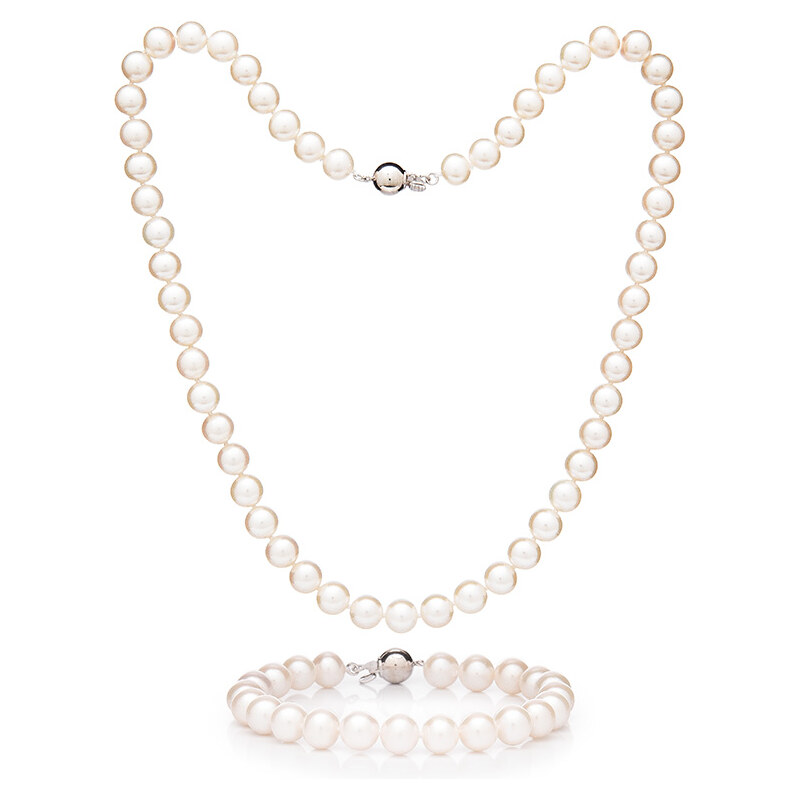Buka Jewelry Buka perlový set Buka Mutiara M 7,5 AA (perlový náramek a náhrdelník)