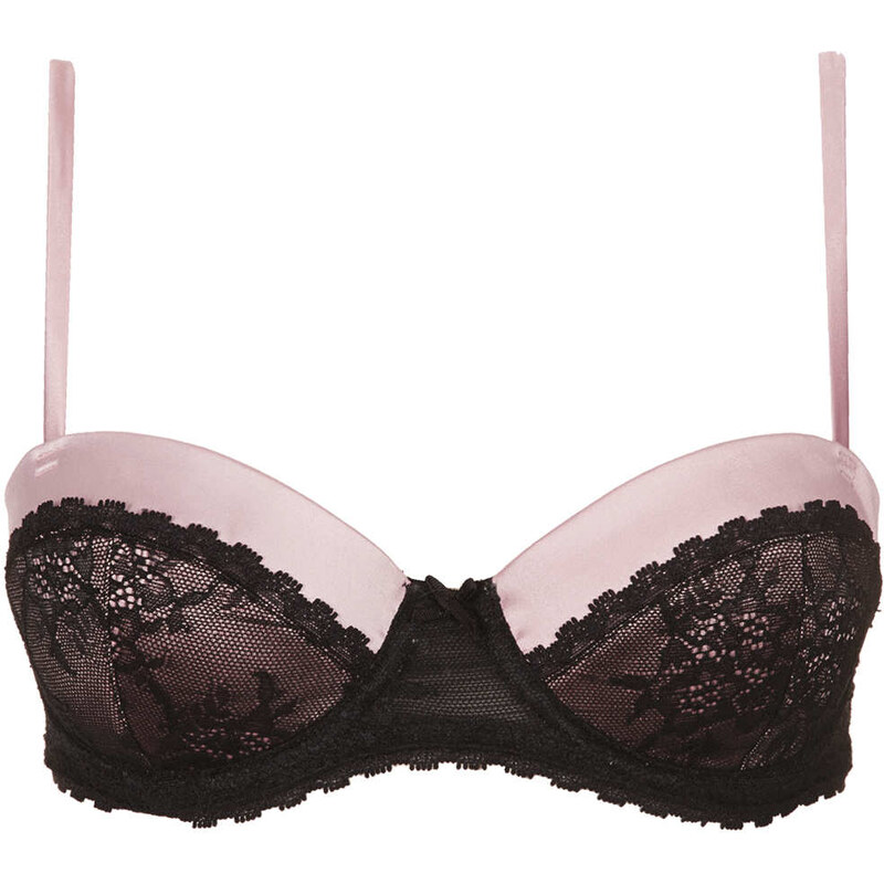 Topshop Lace and Satin Balconette Bra