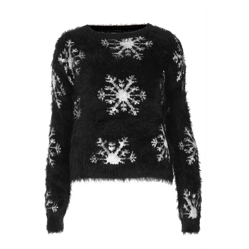 Topshop Knitted Fluffy Snow Jumper