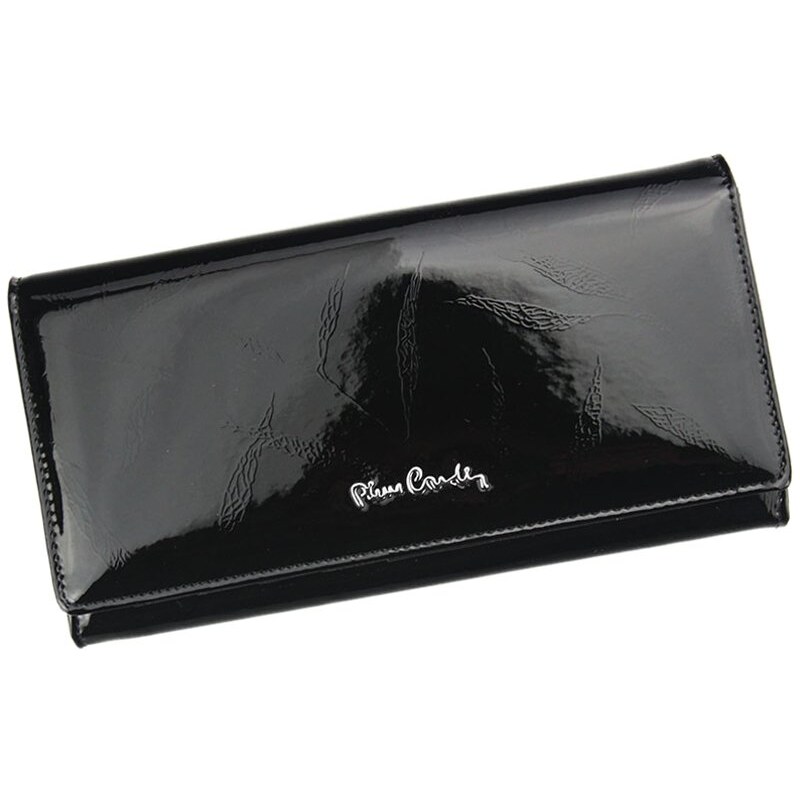 Dámská lesklá kožená peněženka Pierre Cardin LEAF 100 černá | KabelkyproVas.czkpyo