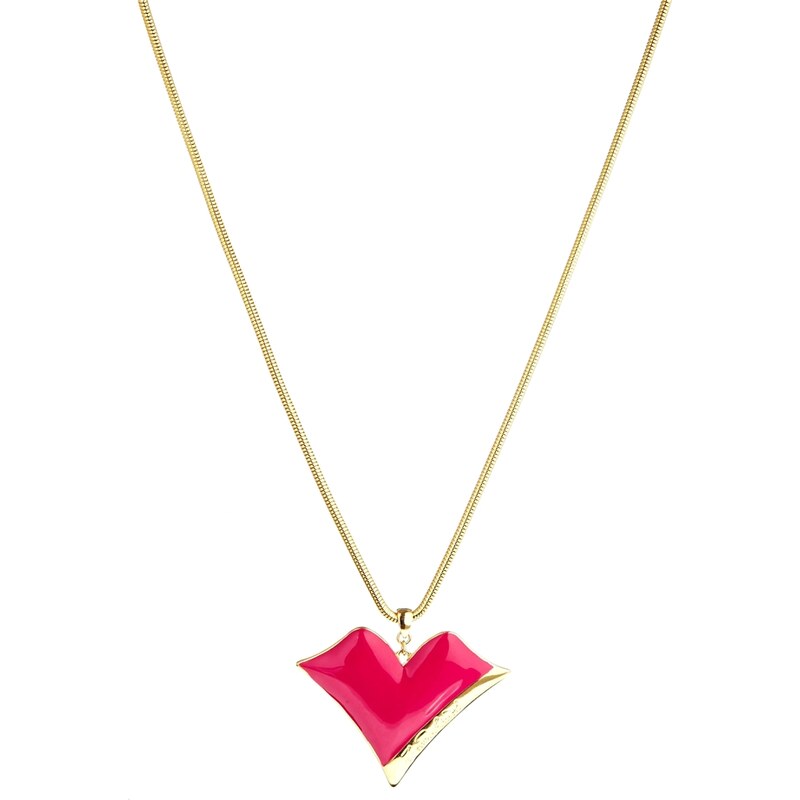 Zandra Rhodes Pink Kiss Gold Plated Necklace - Pink