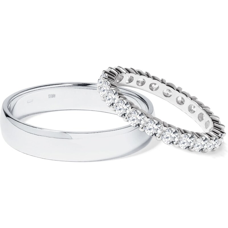 Briliantové snubní prsteny z platiny KLENOTA wk02388