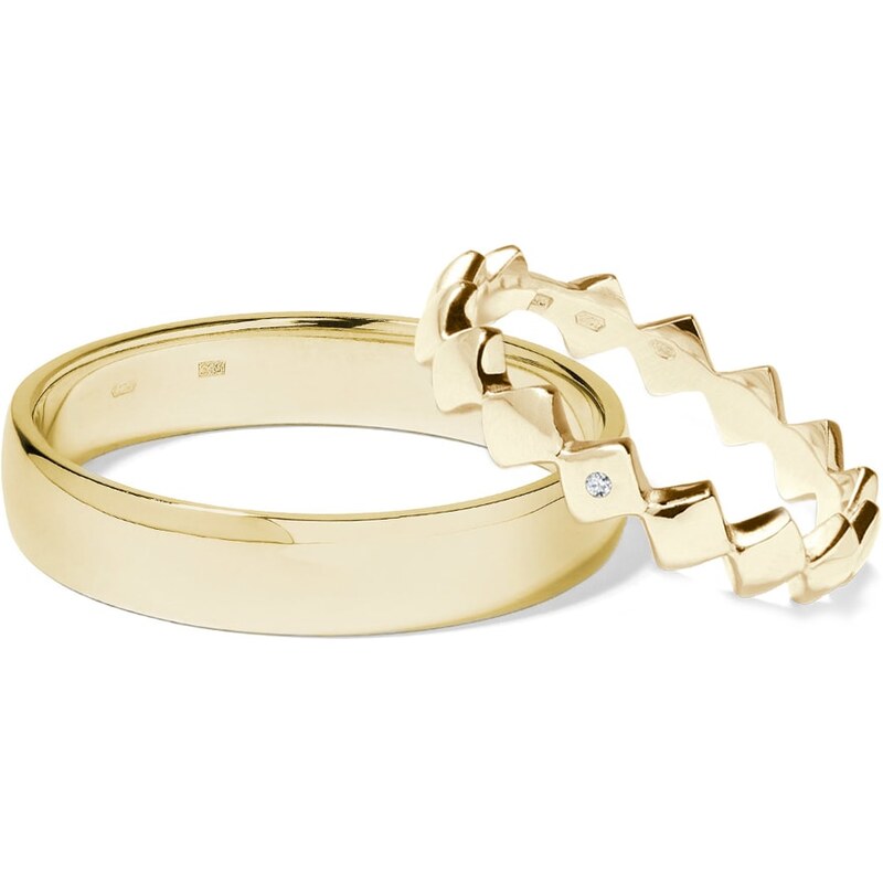 Zlaté snubní prsteny s diamantem KLENOTA wk01933
