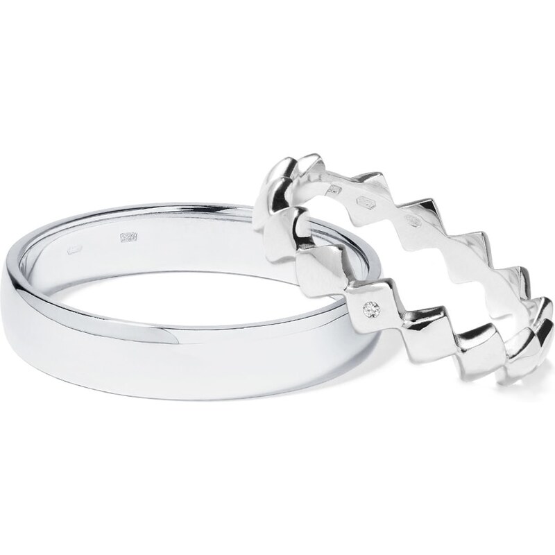 Zlaté snubní prsteny s briliantem KLENOTA wk01922
