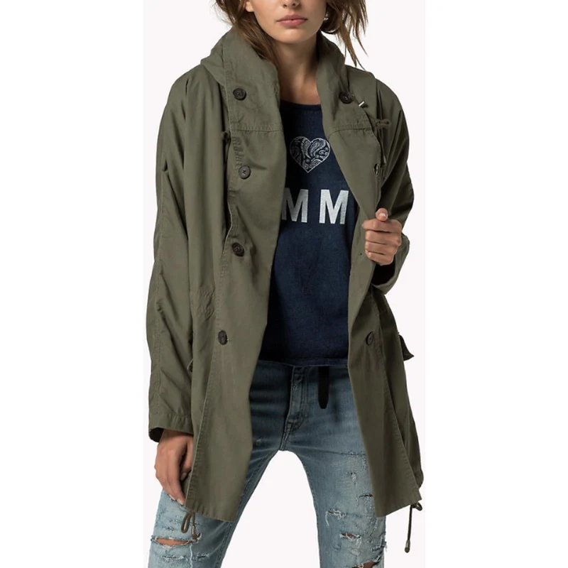 Tommy Hilfiger dámská khaki parka - GLAMI.cz