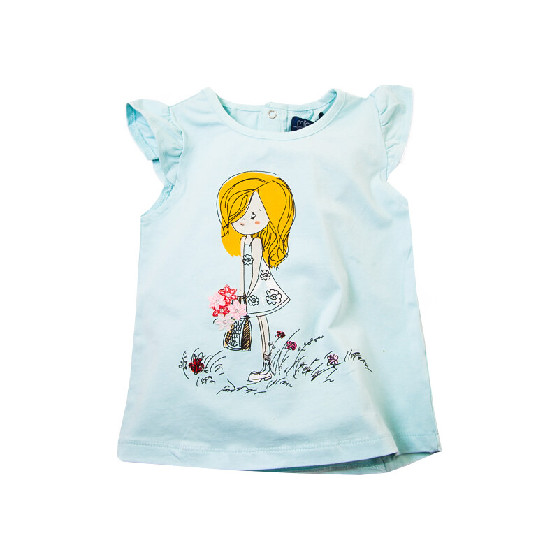 Tričko MINOTI modré holčička s taškou 1-4 roky