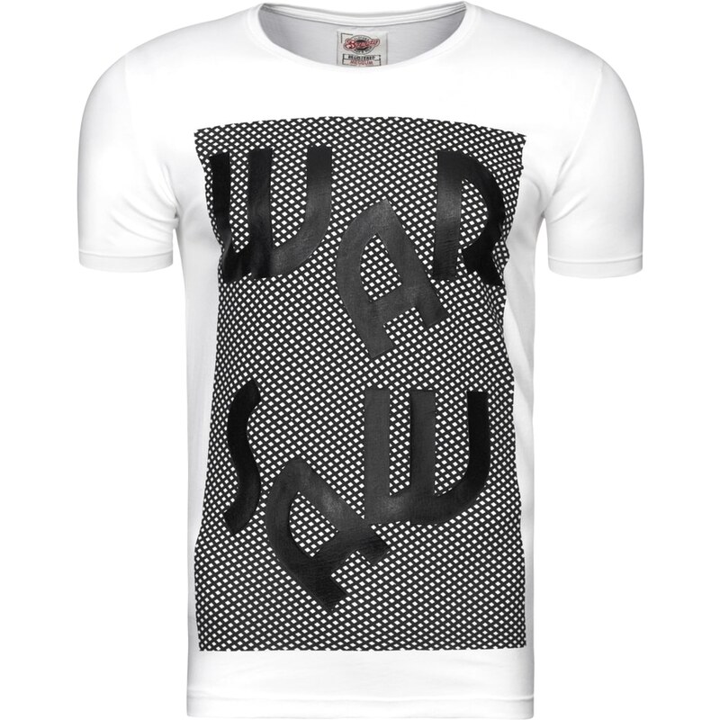 Bílé exkluzivní moderní pánské tričko BREEZY 9075