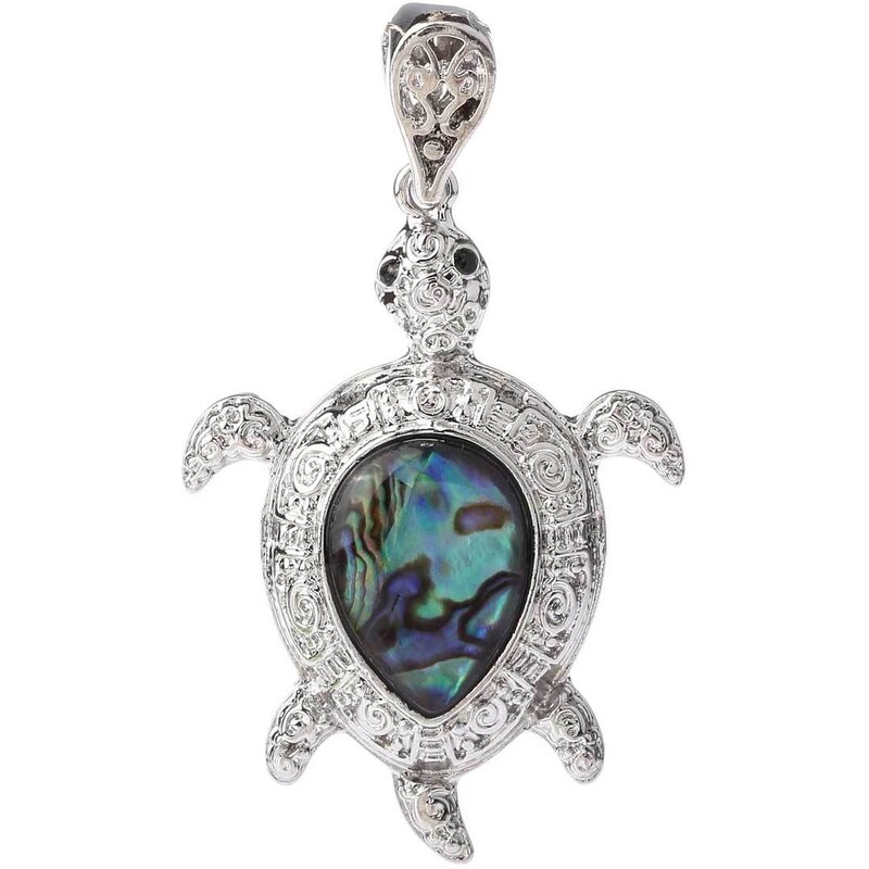 Fashion Icon Přívěsek přírodní perleť želva s ornamenty PK0245-0332