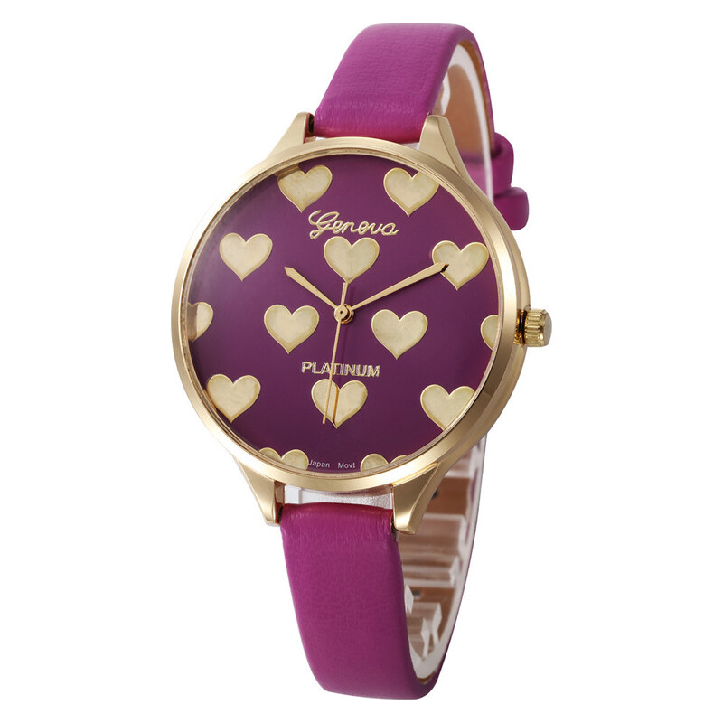 Shim Watch Geneva Dívčí hodinky se srdíčky Purple 115023559