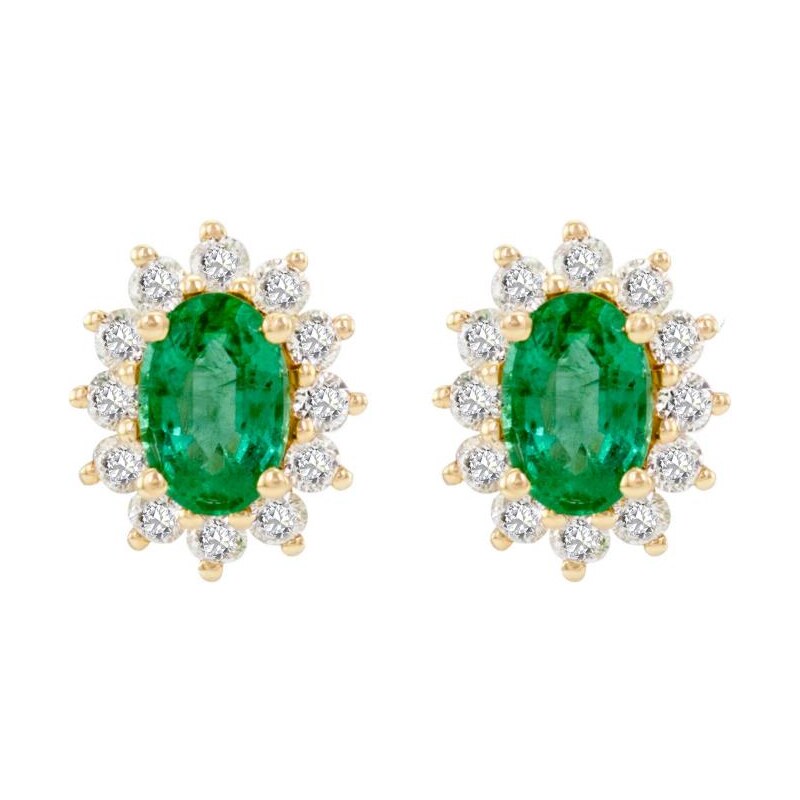 Eppi Zlaté smaragdové náušnice s diamanty Mariell
