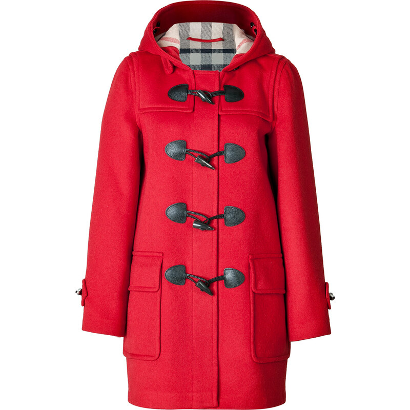 Burberry Brit Wool Minstead Duffle Coat in Military Red