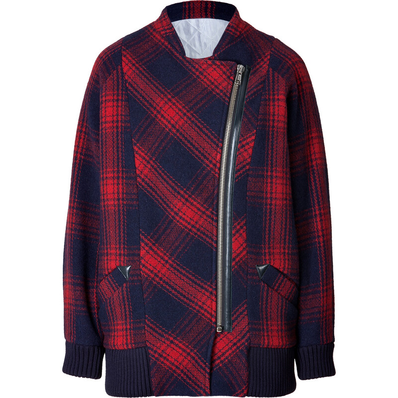 Girl.Band of Outsiders Wool Blend Plaid Jacket