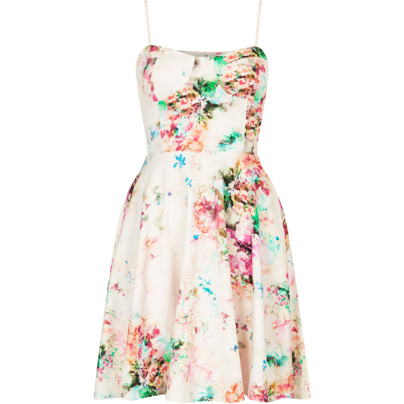 Topshop **Bralet Cup Printed Scuba Dress by Oh My Love