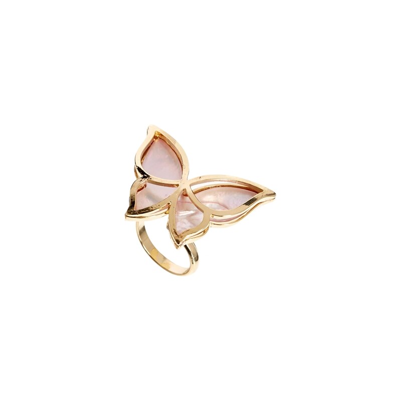 ASOS Limited Edition Butterfly Shell Ring - Pink