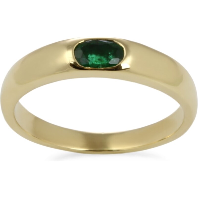 Prsten z 18K zlata se smaragdem KLENOTA k0130013