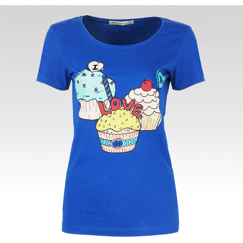 Glo-Story dámské tričko Cupcake modré