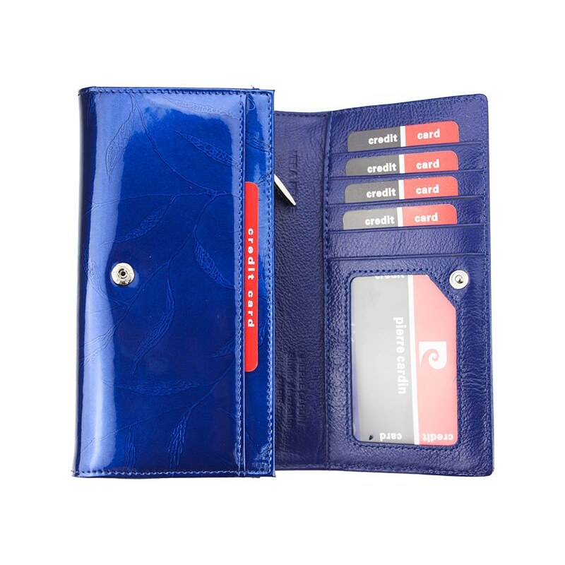 Lesklá tmavěčervená kožená peněženka Pierre Cardin 02 LEAF 114