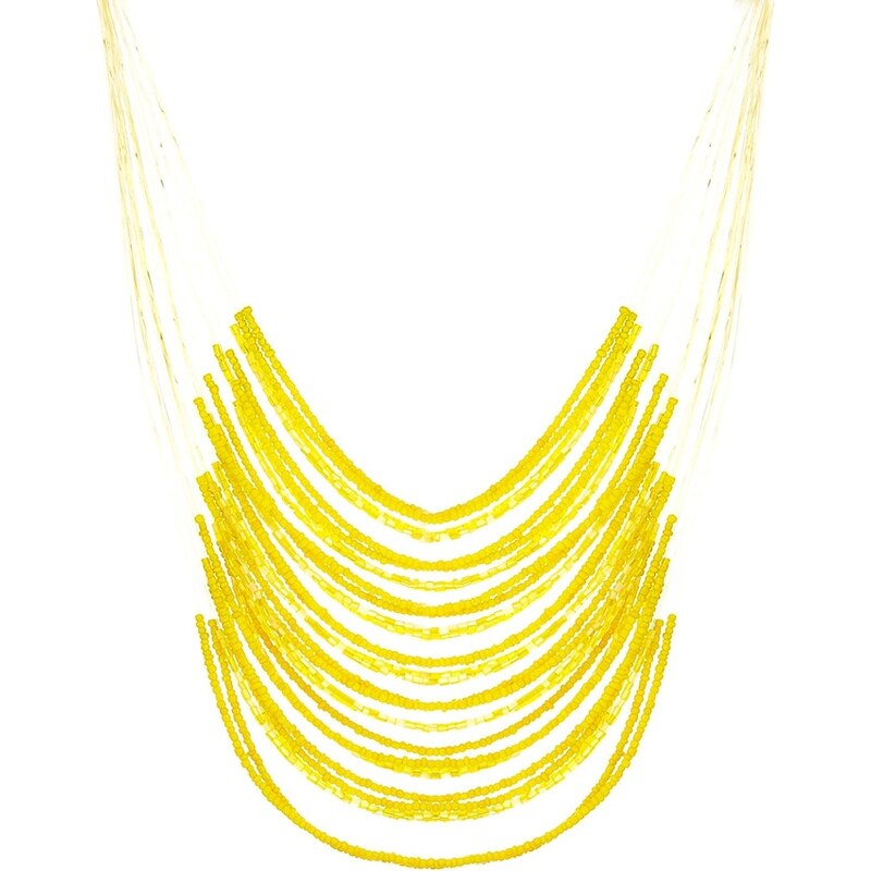 ASOS Fine Seedbead Multirow Necklace - Yellow