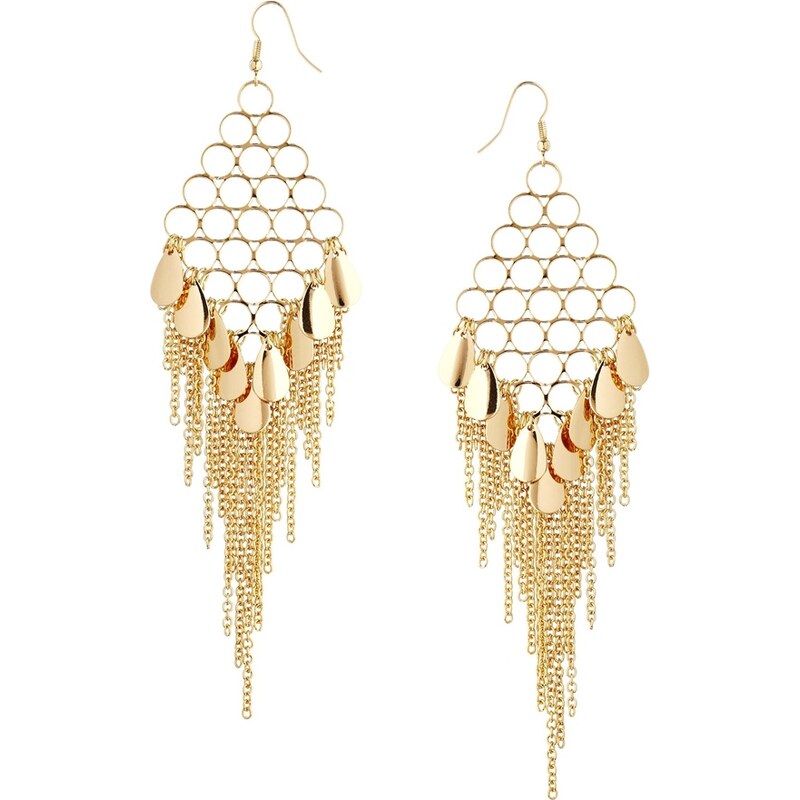 ASOS Honeycomb Tassel Drop Earrings - Gold