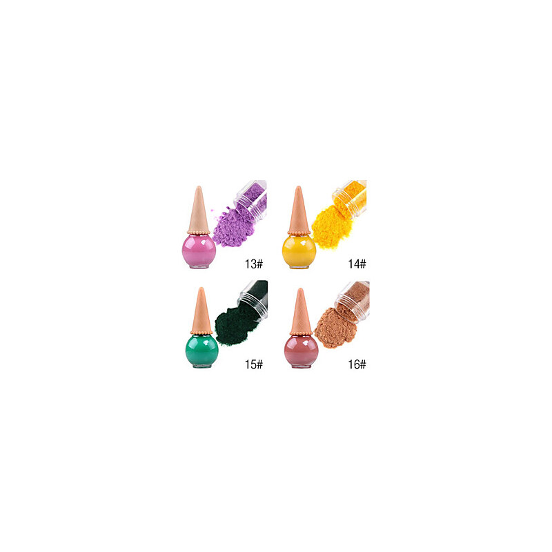 LightInTheBox Ice-cream Cone Shaped Bottle Velvet Nail Art Set No.13-16(12ML Nail PolishVelvet Nail Decoration,Assorted Colors)