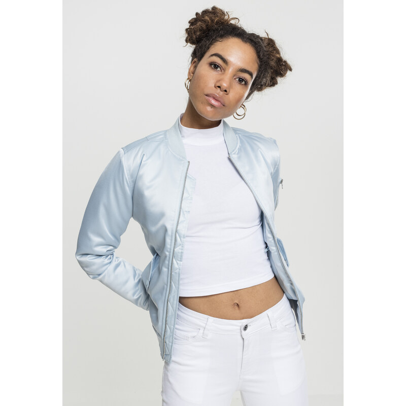 Urban Classics Dámská saténová bunda Bomber babyblue