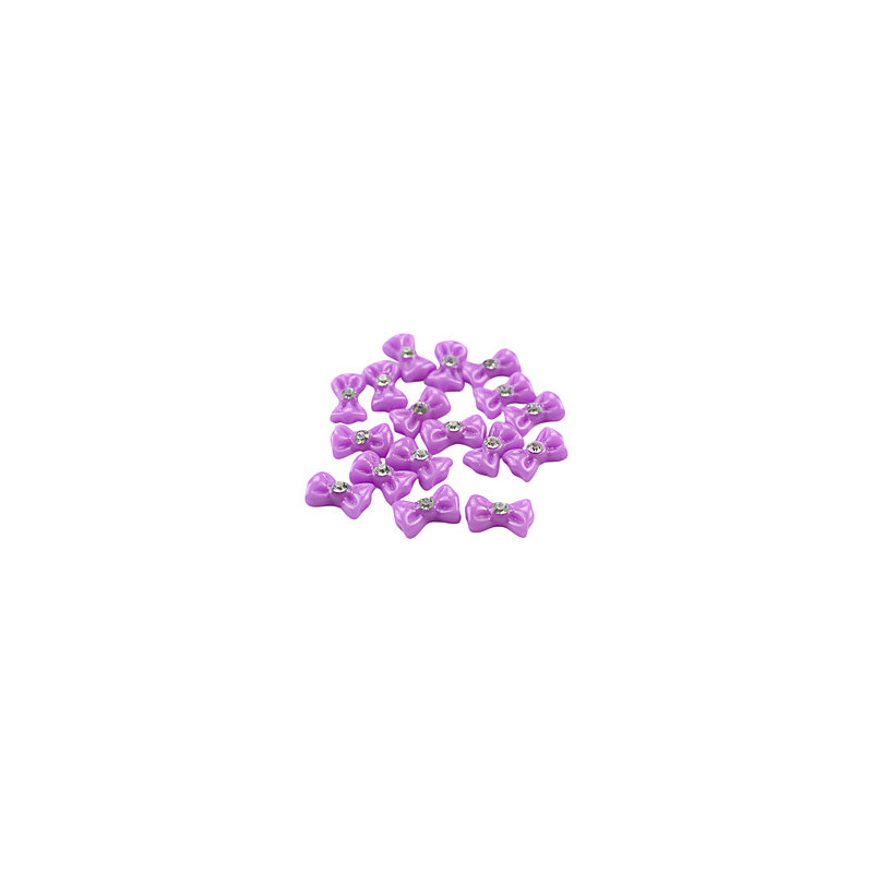 LightInTheBox 20PCS 3D Purple Resin Rhinestone Bowknot Nail Decorations