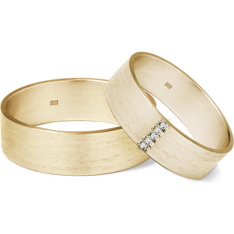 Zlaté snubní prsteny s diamanty KLENOTA wk01433